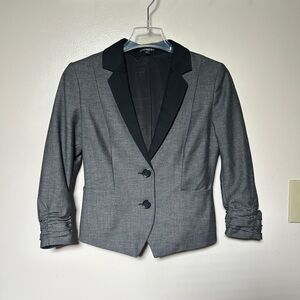 Gray Blazer with Black Lapel
